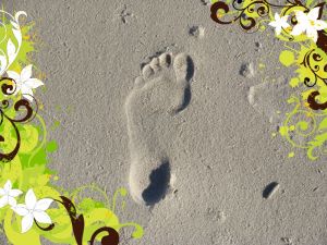 footprint on beach