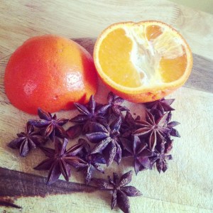 Tangerine and star anise pods